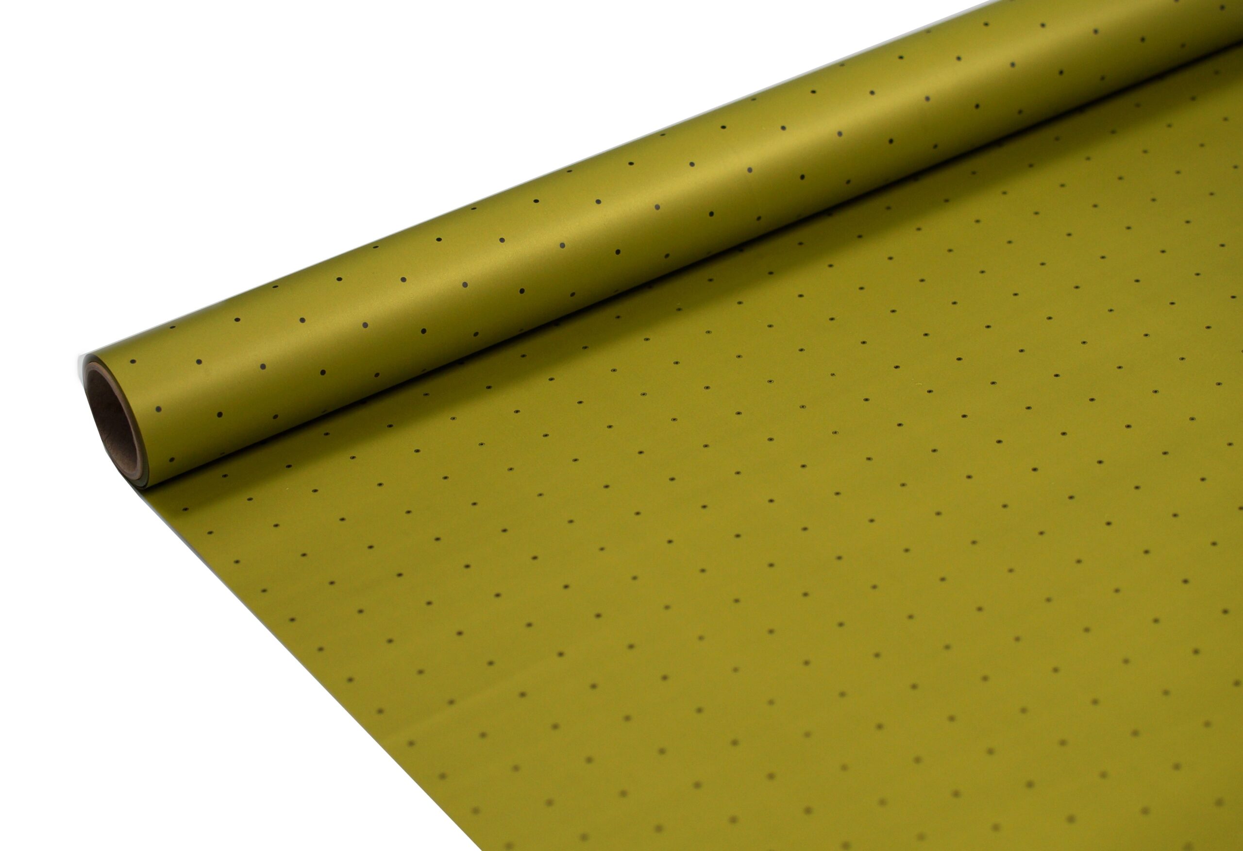 FOLIA SATYNOWA KROPKI OLIVE GREEN B10