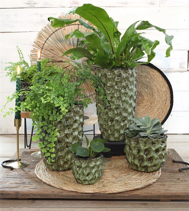 Osłonka ceramiczna, tłoczona - zielona