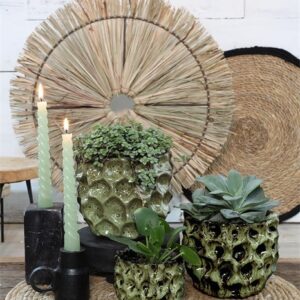 Osłonka ceramiczna, tłoczona - zielona