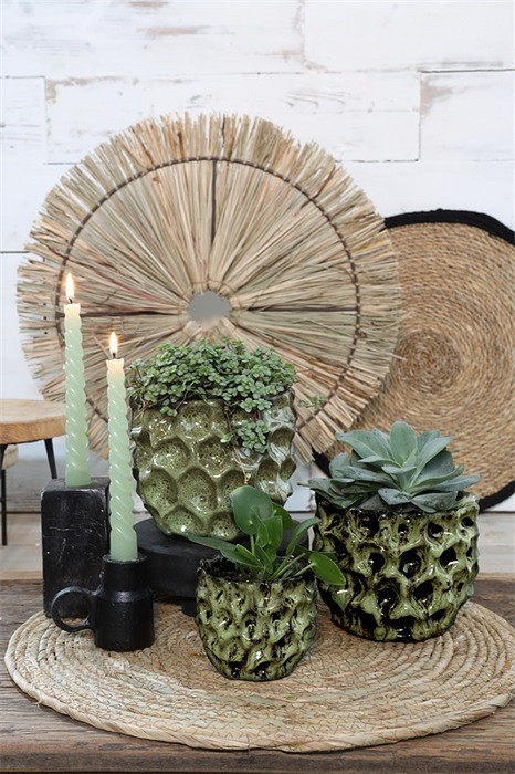 OSŁONKA CERAMICZNA TŁOCZONA, BUTELKOWA ZIELEŃ średnia