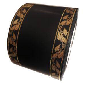 Szarfa pogrzebowa 8cmx50y czarna w złote listki