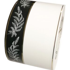 szarfa pogrzebowa 8cmx50y, biała z czarnym szerokim pasem