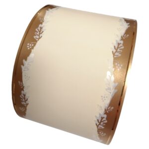 Szarfa pogrzebowa 8cm x 50y kremowe winogrono złoty pasek