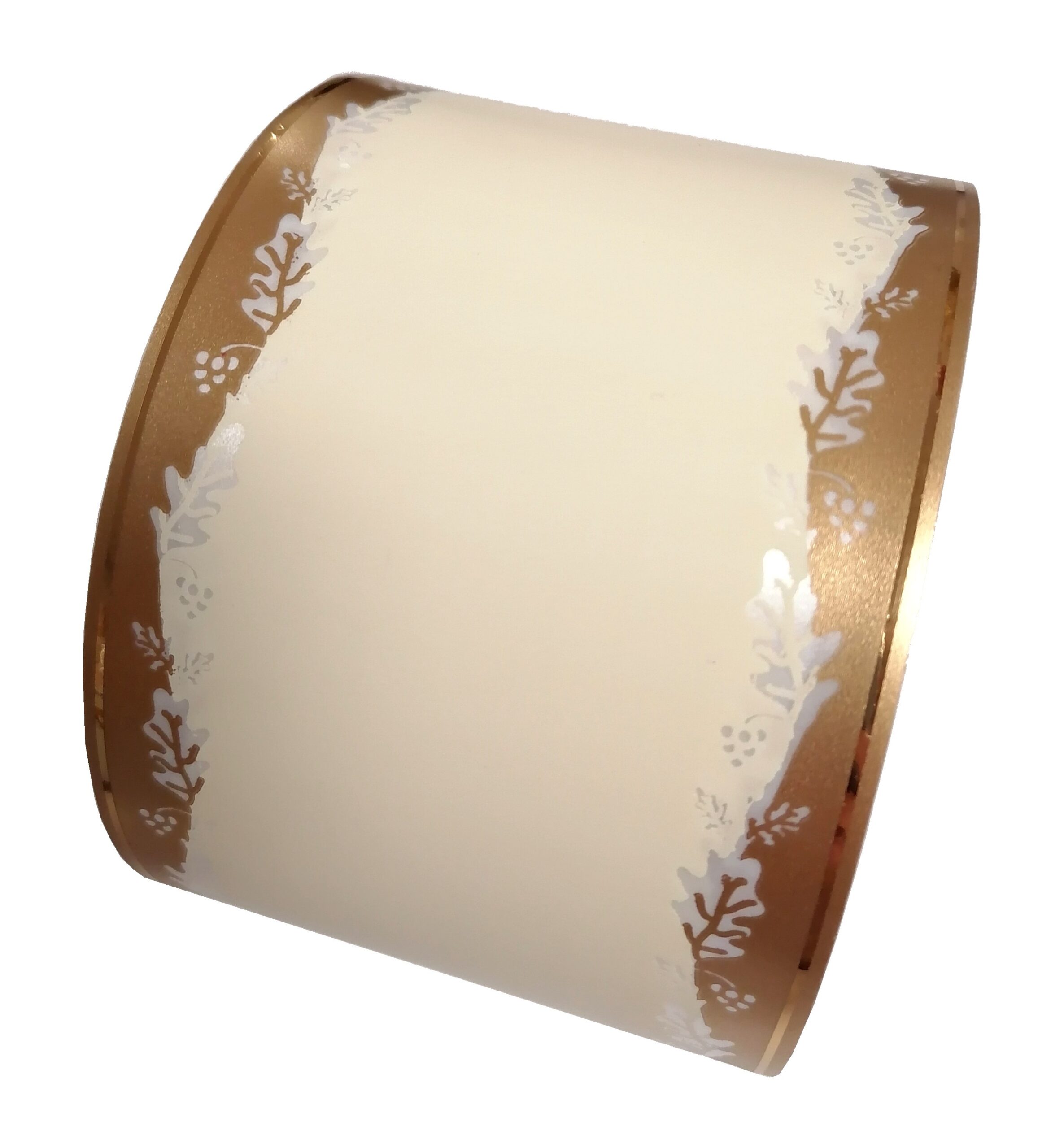 Szarfa pogrzebowa 8cm x 50y kremowe winogrono złoty pasek