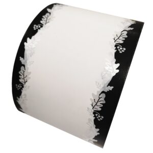 Szarfa pogrzebowa 8cm x 50y biało- czarna winogrono