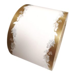 Szarfa pogrzebowa 8cm x 50y biało-złota winogrono bez paska