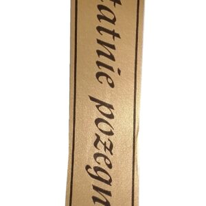 Taśma pogrzebowa 5cm x 100m złota , czarny napis