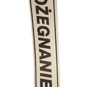 TAŚMA POGRZEBOWA 3CM X 100M KREMOWA, CZARNY, DRUKOWANY NAPIS