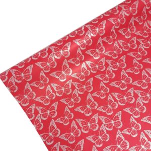 Folia satynowa motyle - czerwone