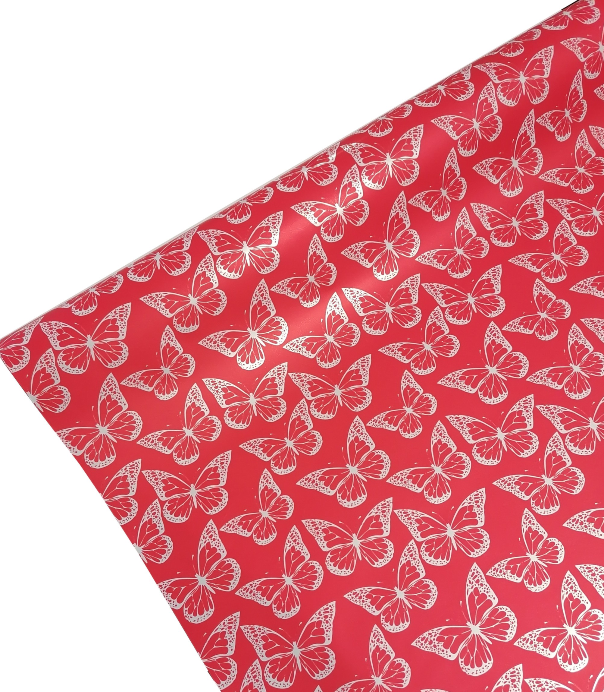 Folia satynowa motyle - czerwone