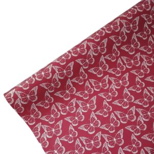 Folia satynowa motyle - malinowe MOT 35