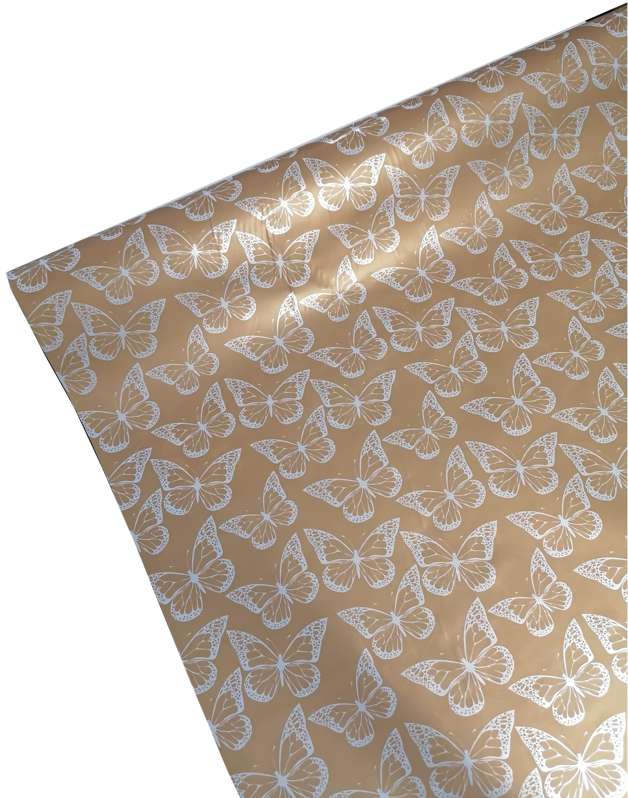 Folia satynowa motyle - złote