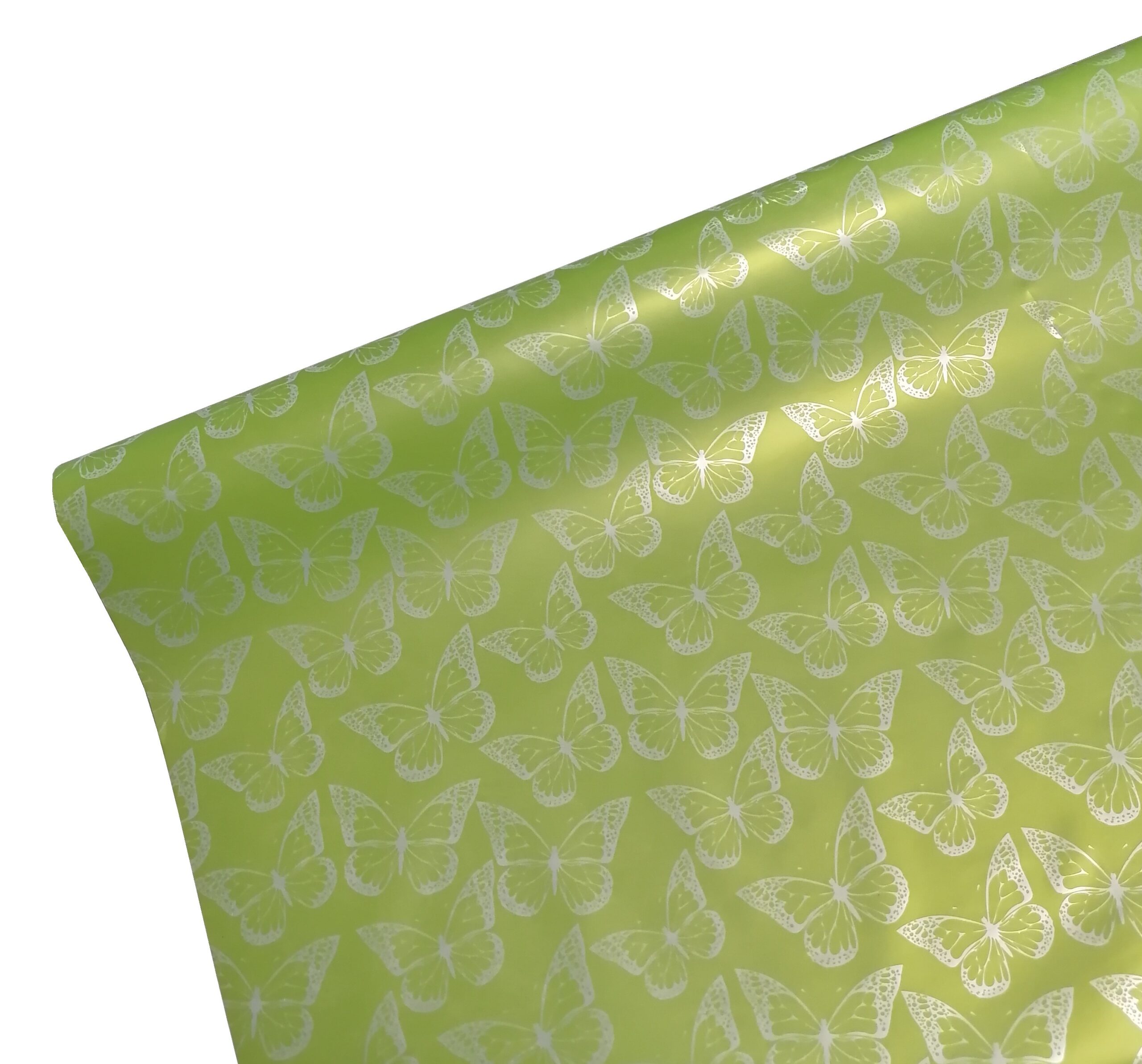 Folia satynowa motyle - seledynowe MOT26