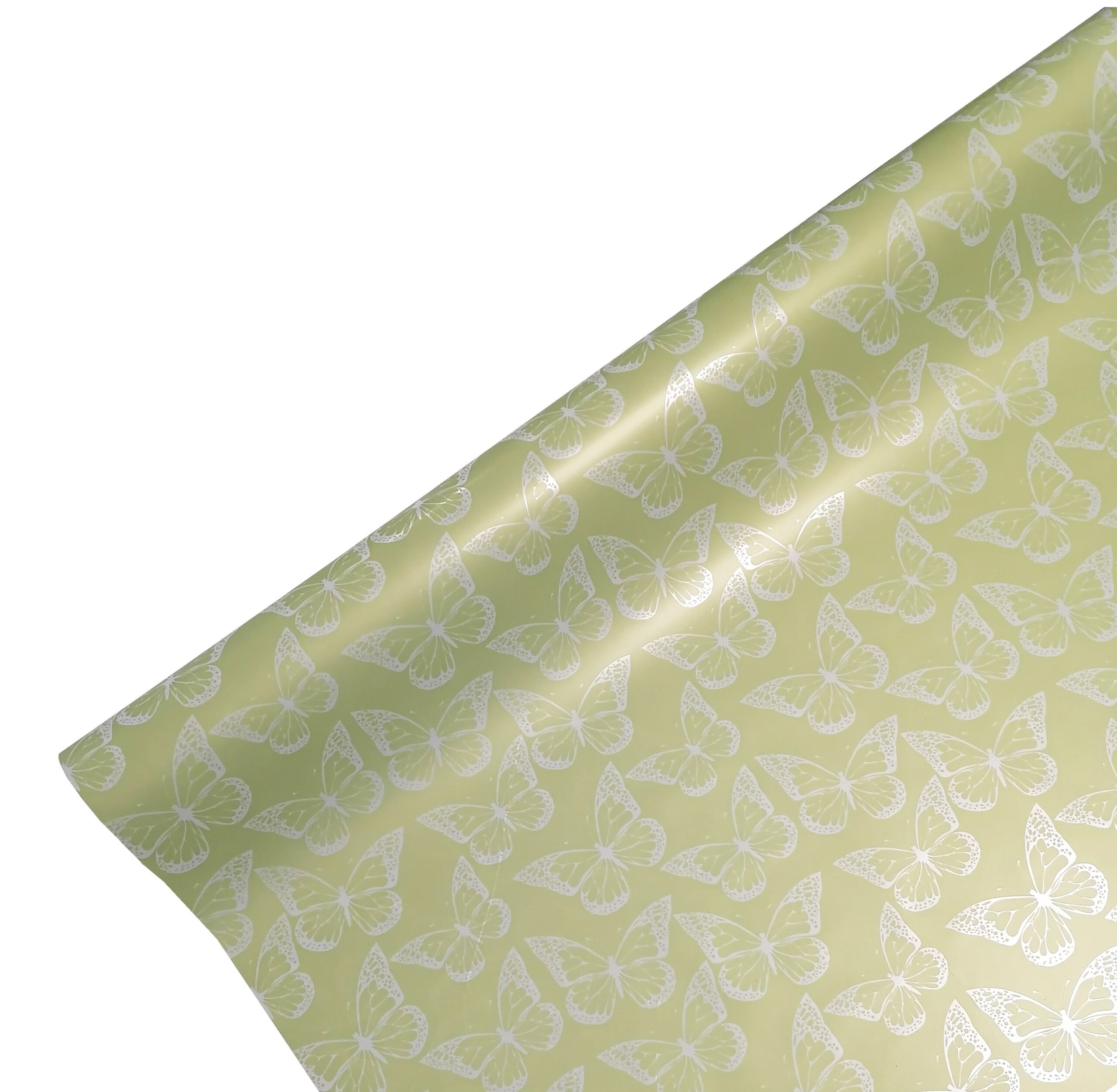 Folia satynowa motyle - miętowe MOT40