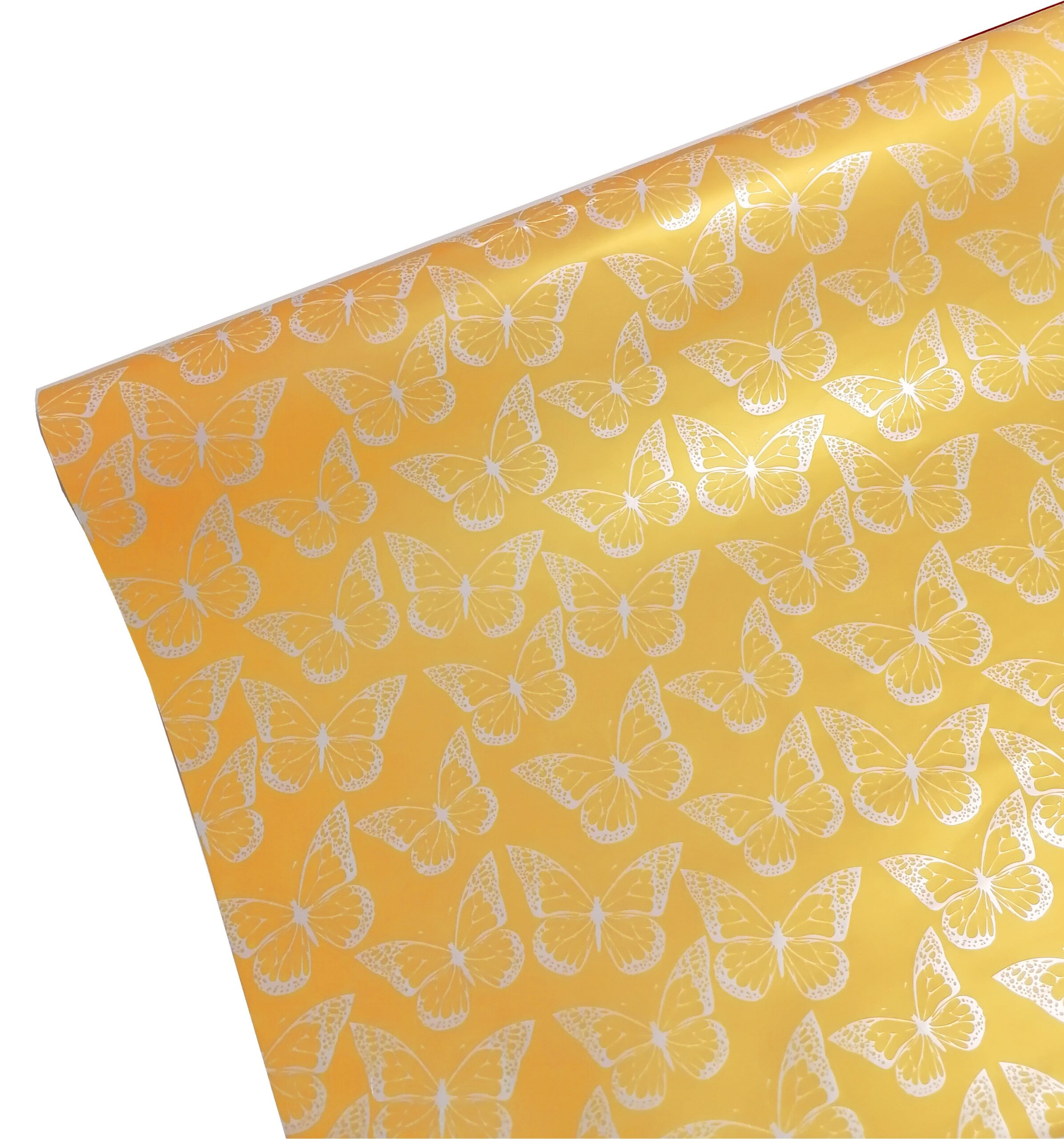Folia satynowa motyle - żółte MOT 24