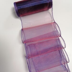 ORGANZA 12CM X 9M| KOLOR FIOETOWO-NIEBIESKI 4 SZTUKI W PACZCE